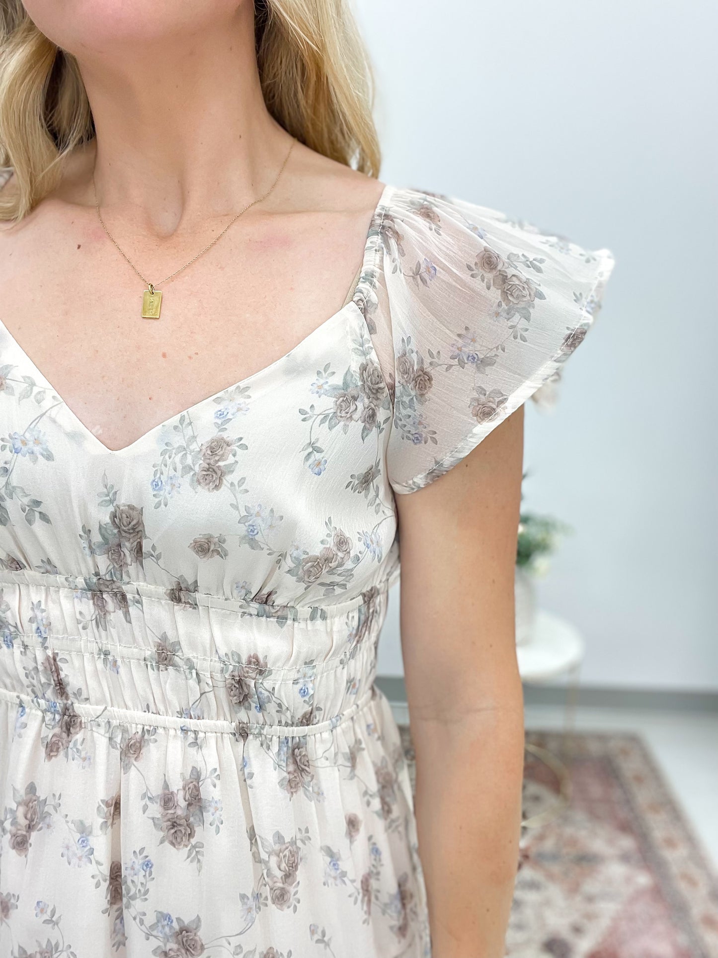 Take The Long Way Floral Maxi Dress Cream