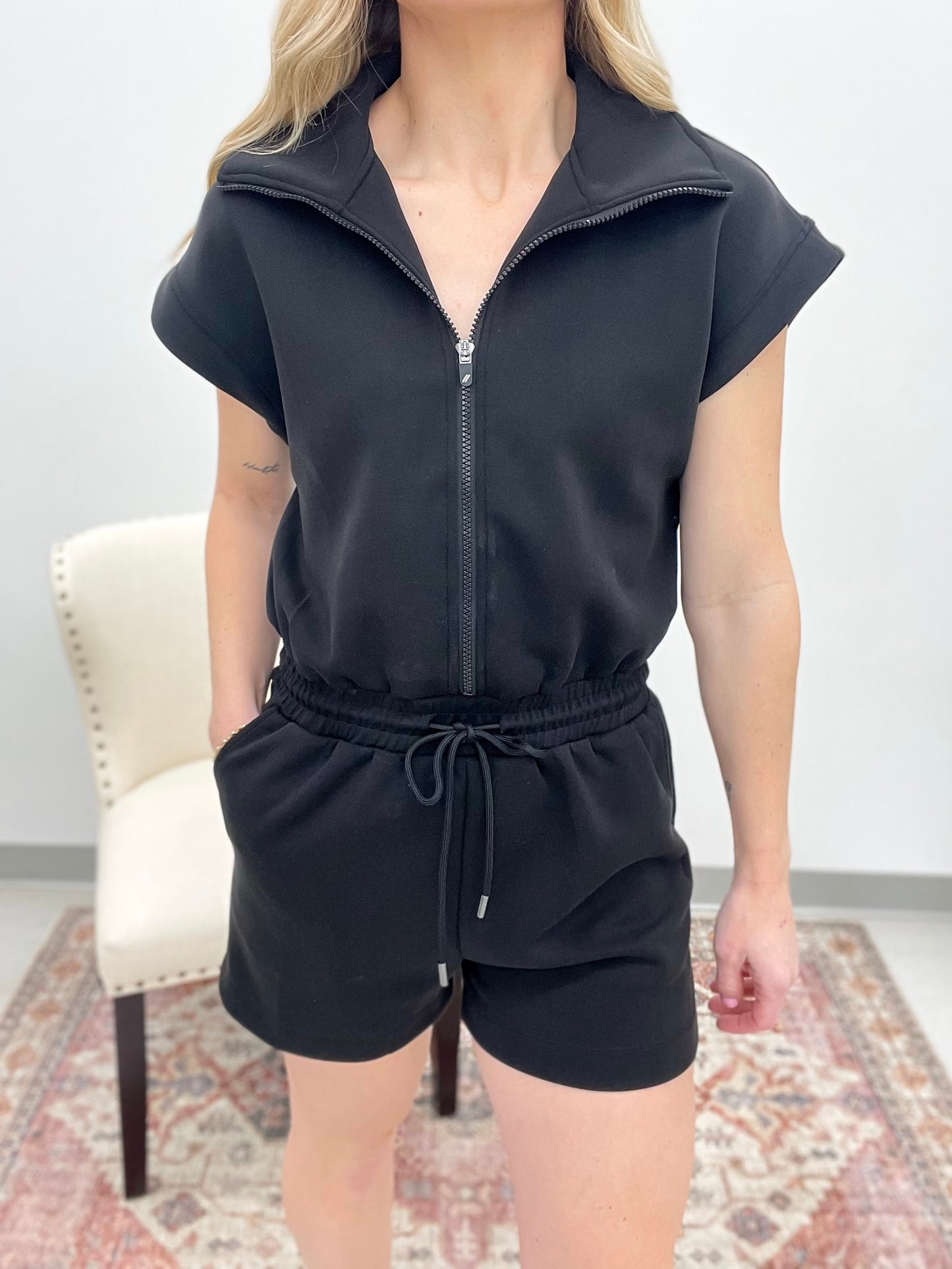 The Valentine Romper Black