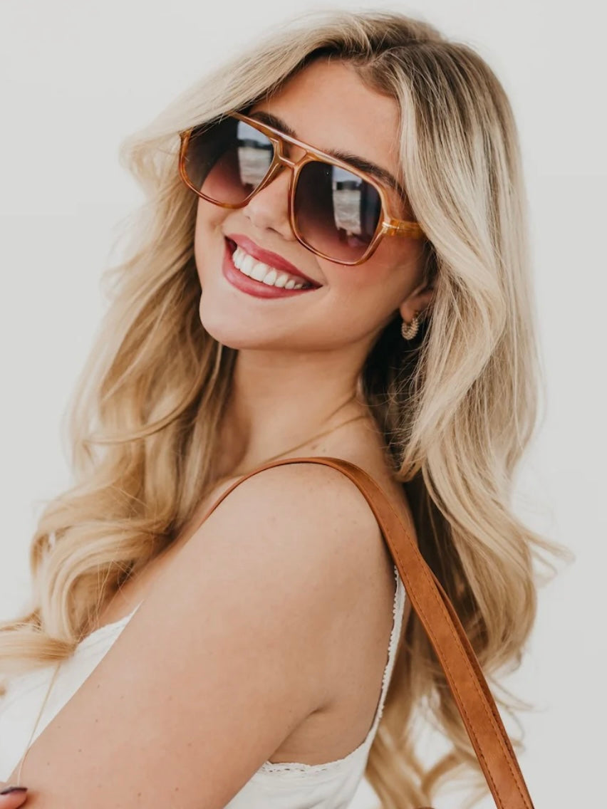 The Natalie Aviator Sunglasses Sunset Tortoise/Brown