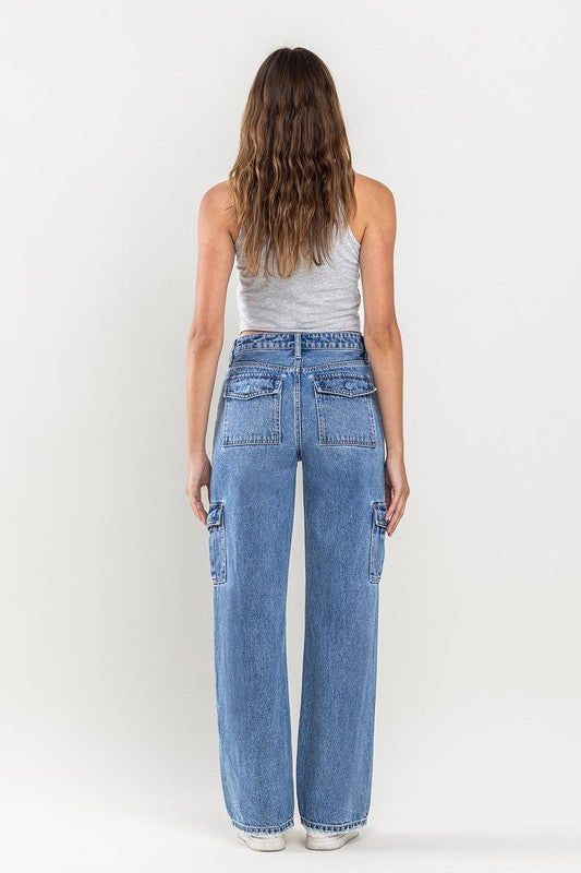 The Olivia High Rise Wide Leg Cargo Jeans