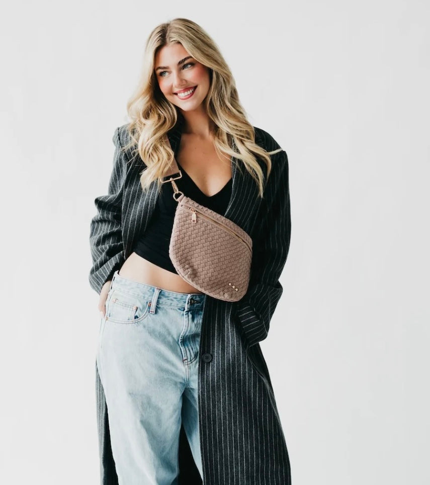 The Westlyn Suede Woven Bum Bag Primrose