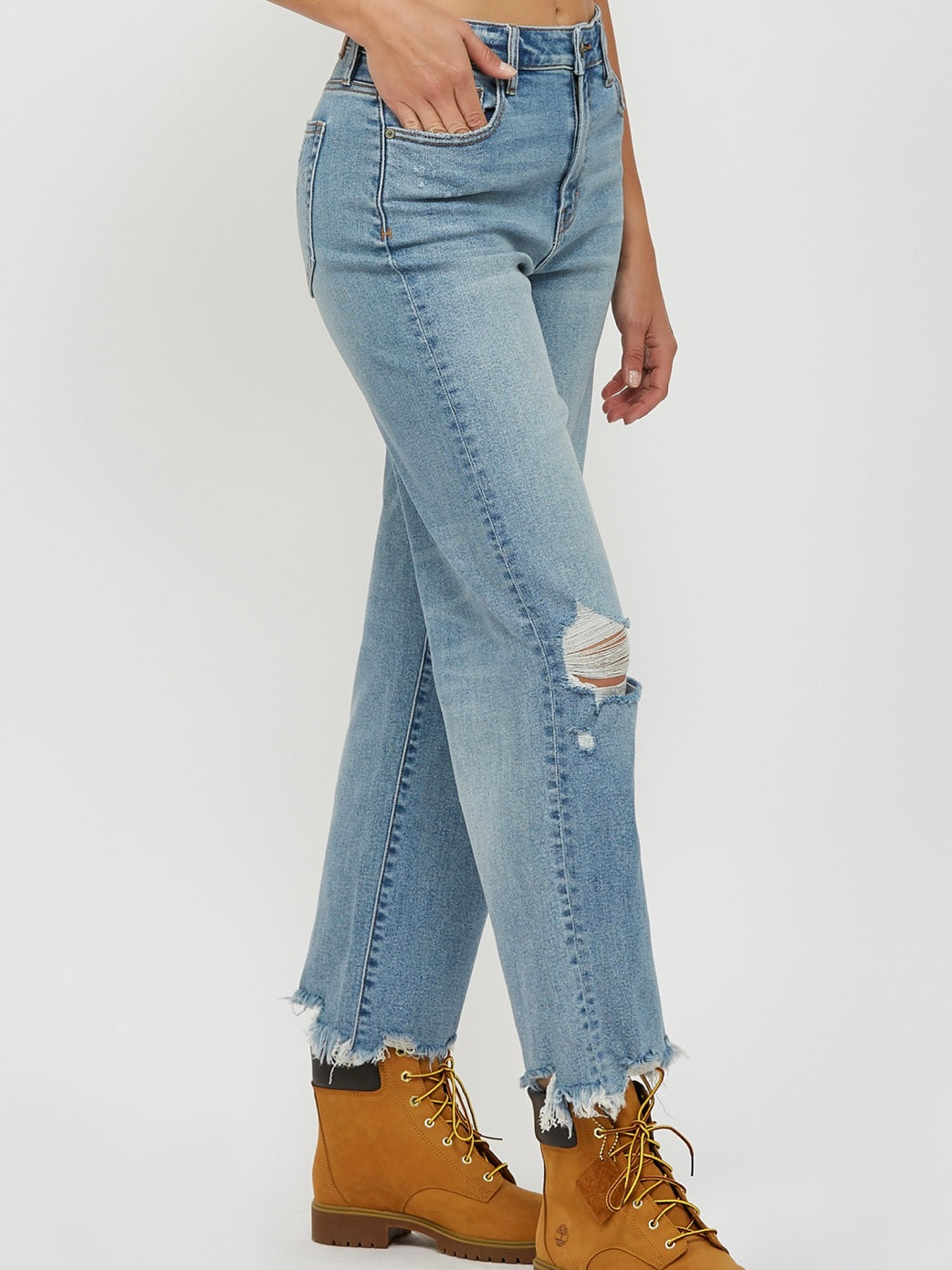 Hidden Ella High Rise Wide Straight Jeans Medium Wash
