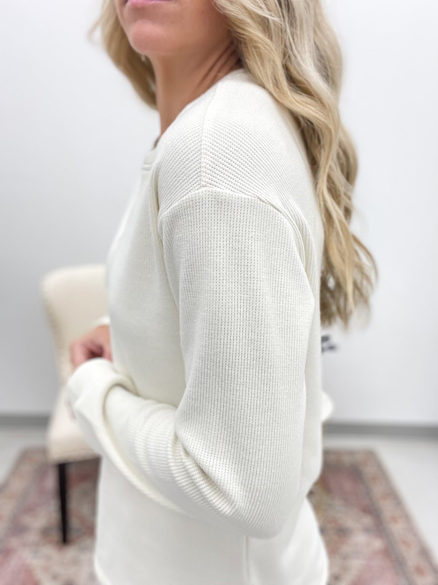 The Ethel Brushed Knit Top Ivory