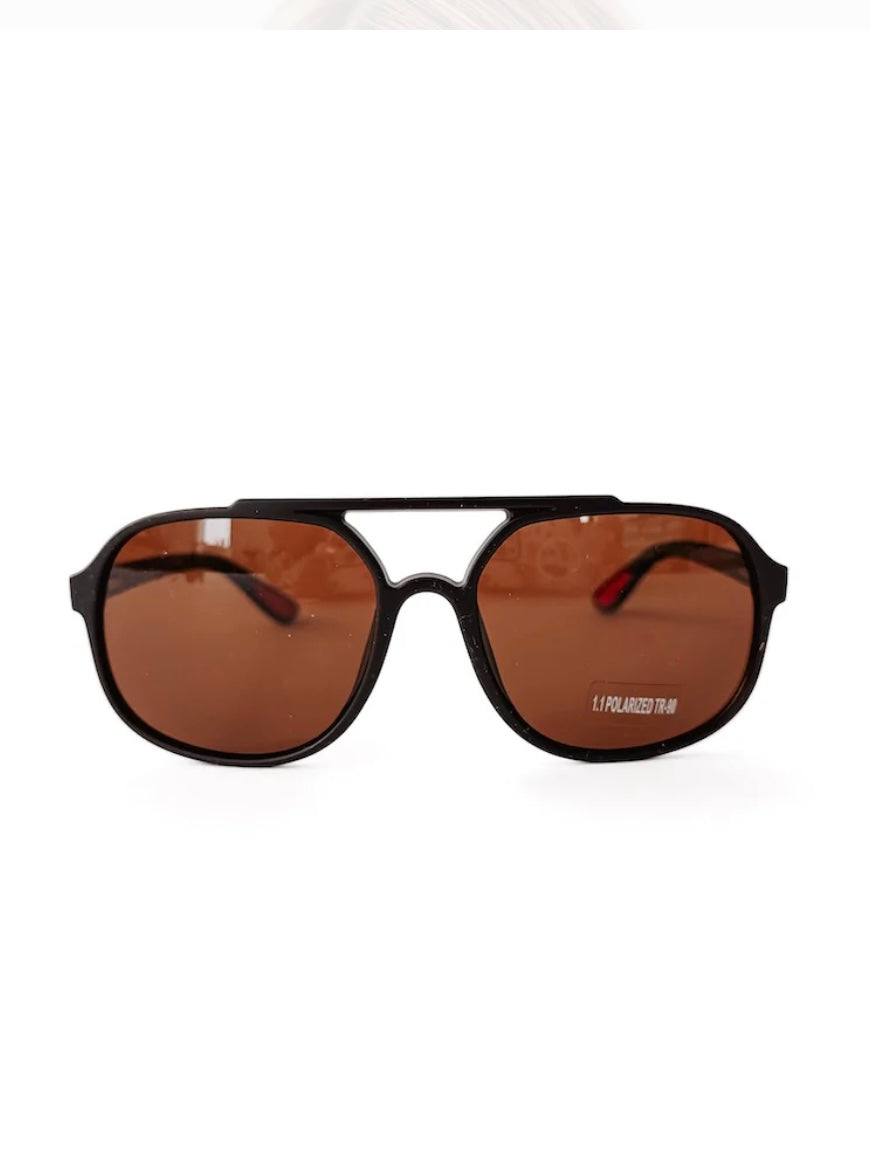 The Amber Aviator Polarized Sunglasses Brown