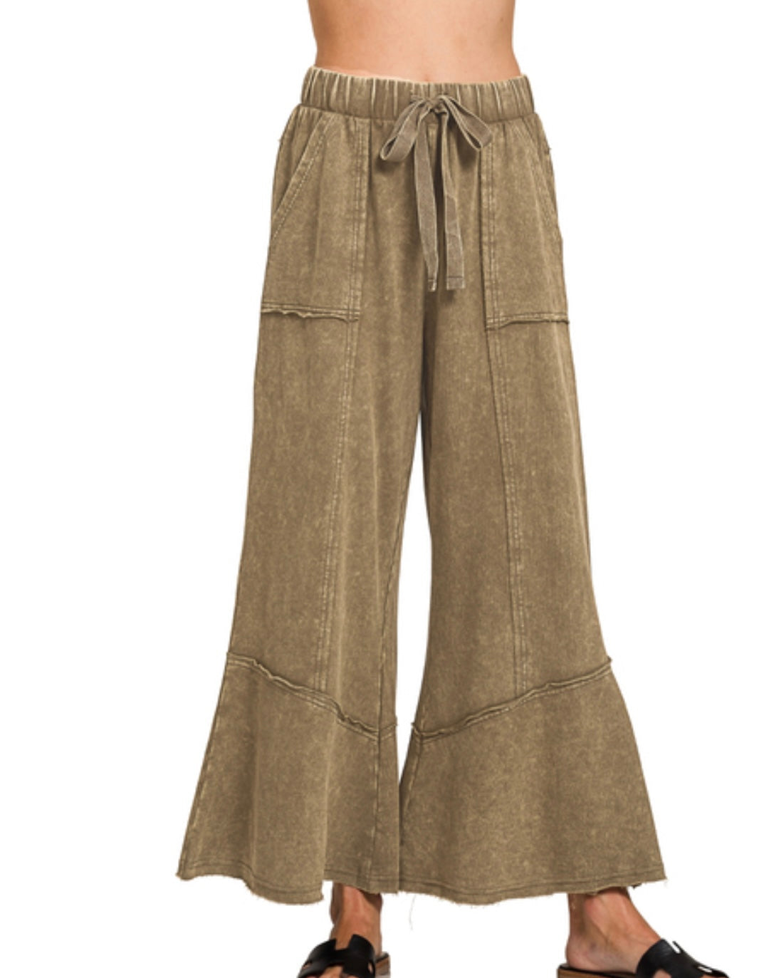 Gone Again Cotton Terry Flare Pants - 3 Colors