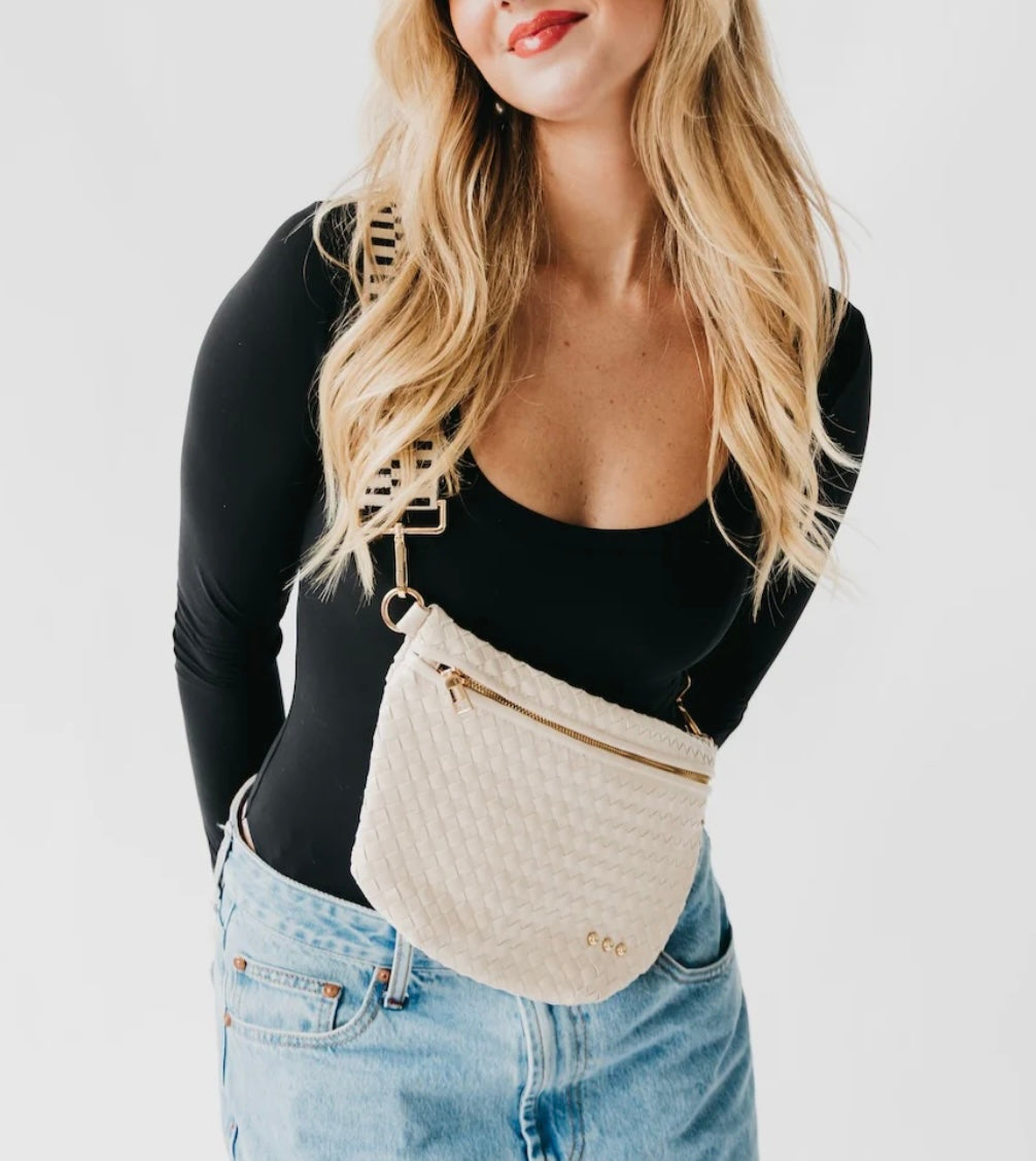 The Westlyn Woven Bum Bag Cream