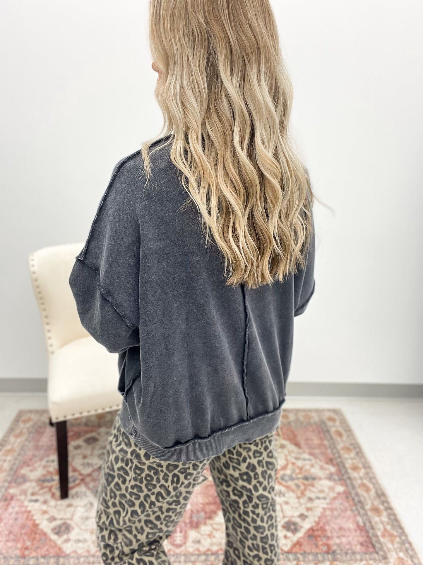 Never Distant Mineral Wash Pullover Black