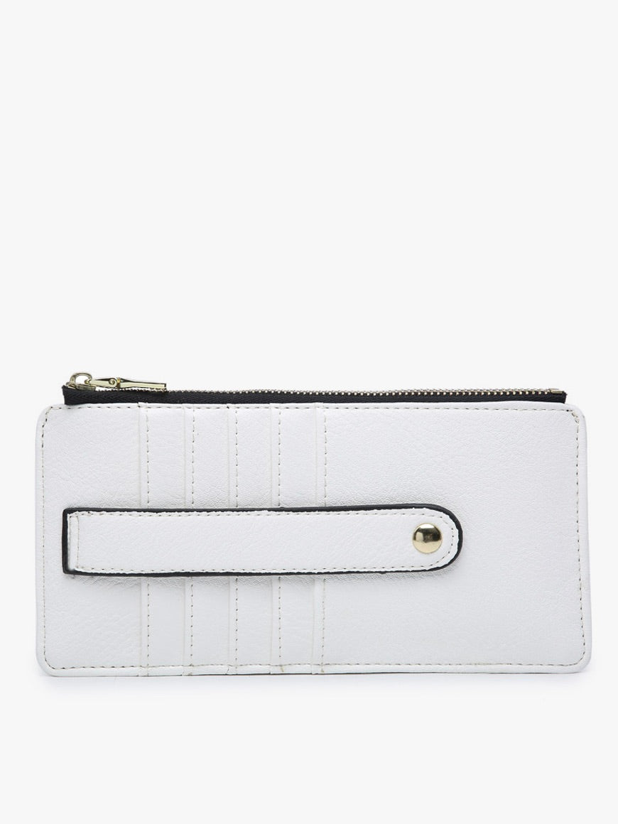 The Saige Slim Card Holder Wallet White