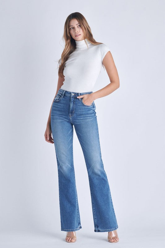 Hidden Happi High Rise Flare Medium Dark Wash