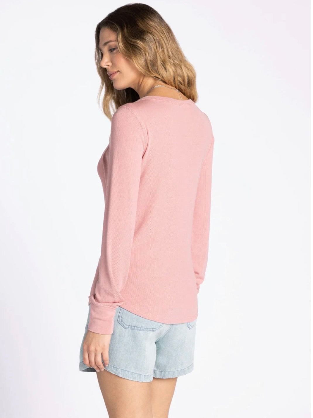 The Stacy Ribbed Top Washed Coral