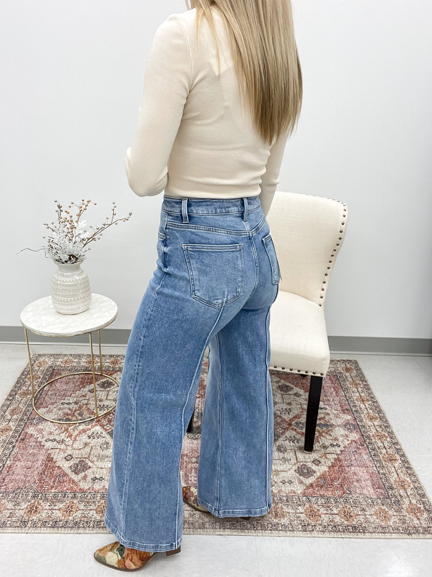 The Loretta High Waist Wide Leg Denim 2X, 3X