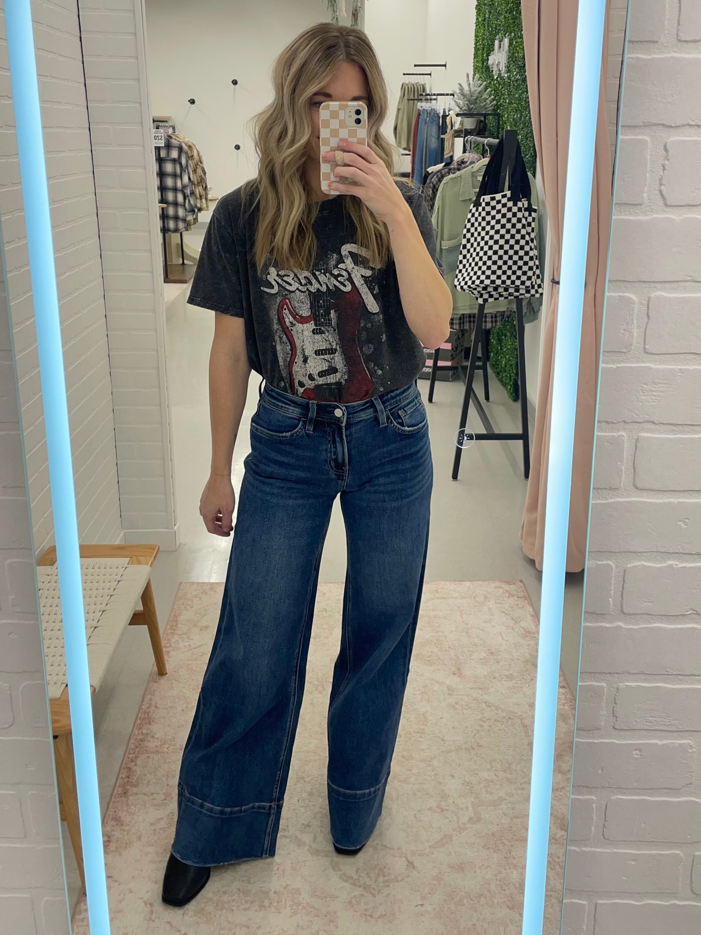 The Tilly High Rise A-Line Wide Leg Trouser Denim 24