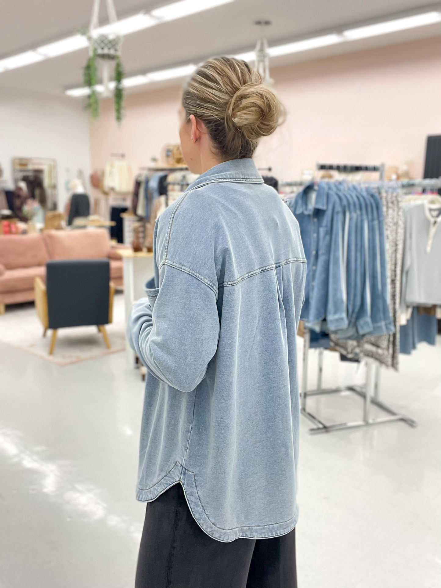 Just In Time Soft Shirt Jacket Denim Blue
