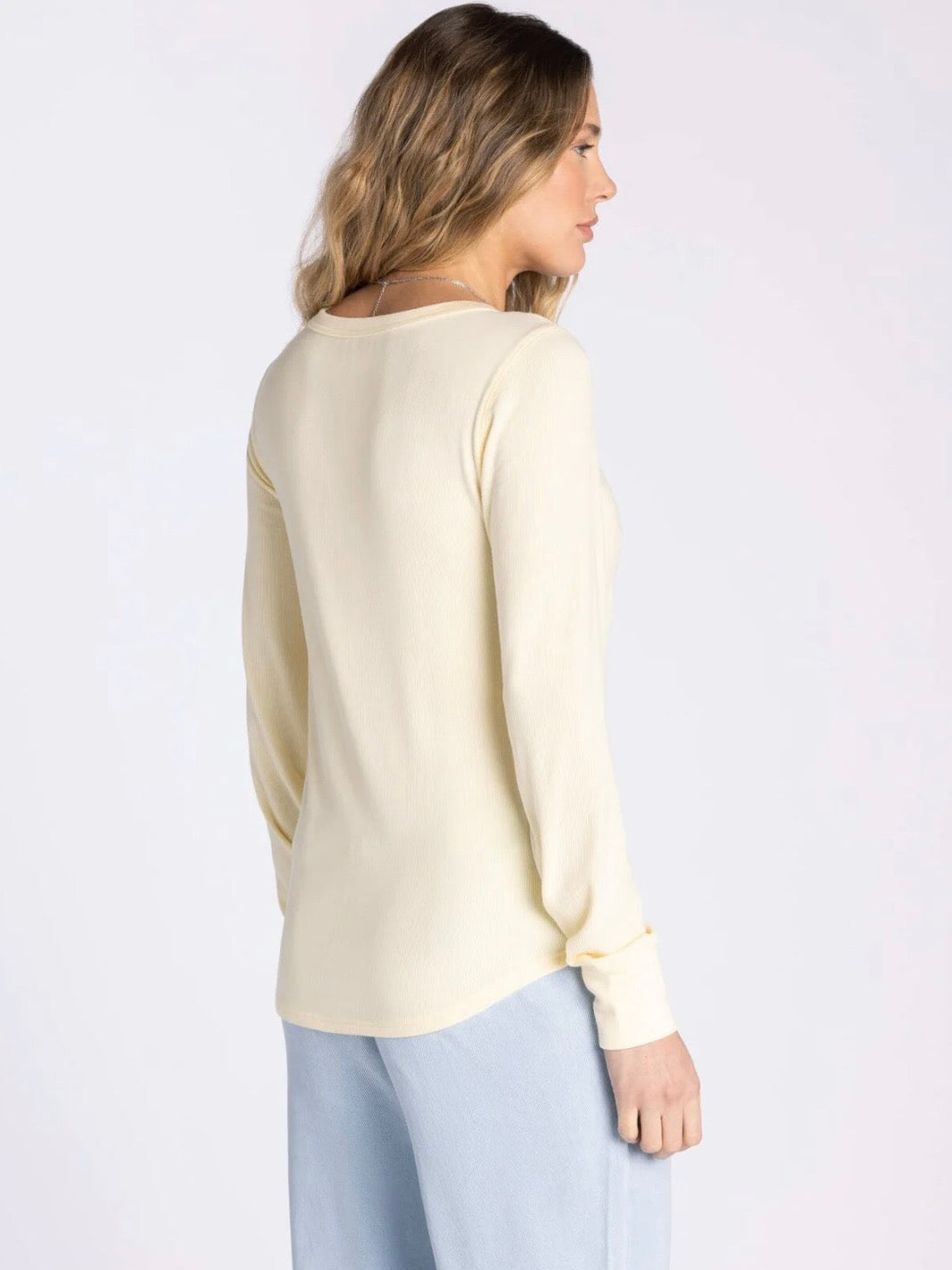 The Stacy Ribbed Top Butter Yellow