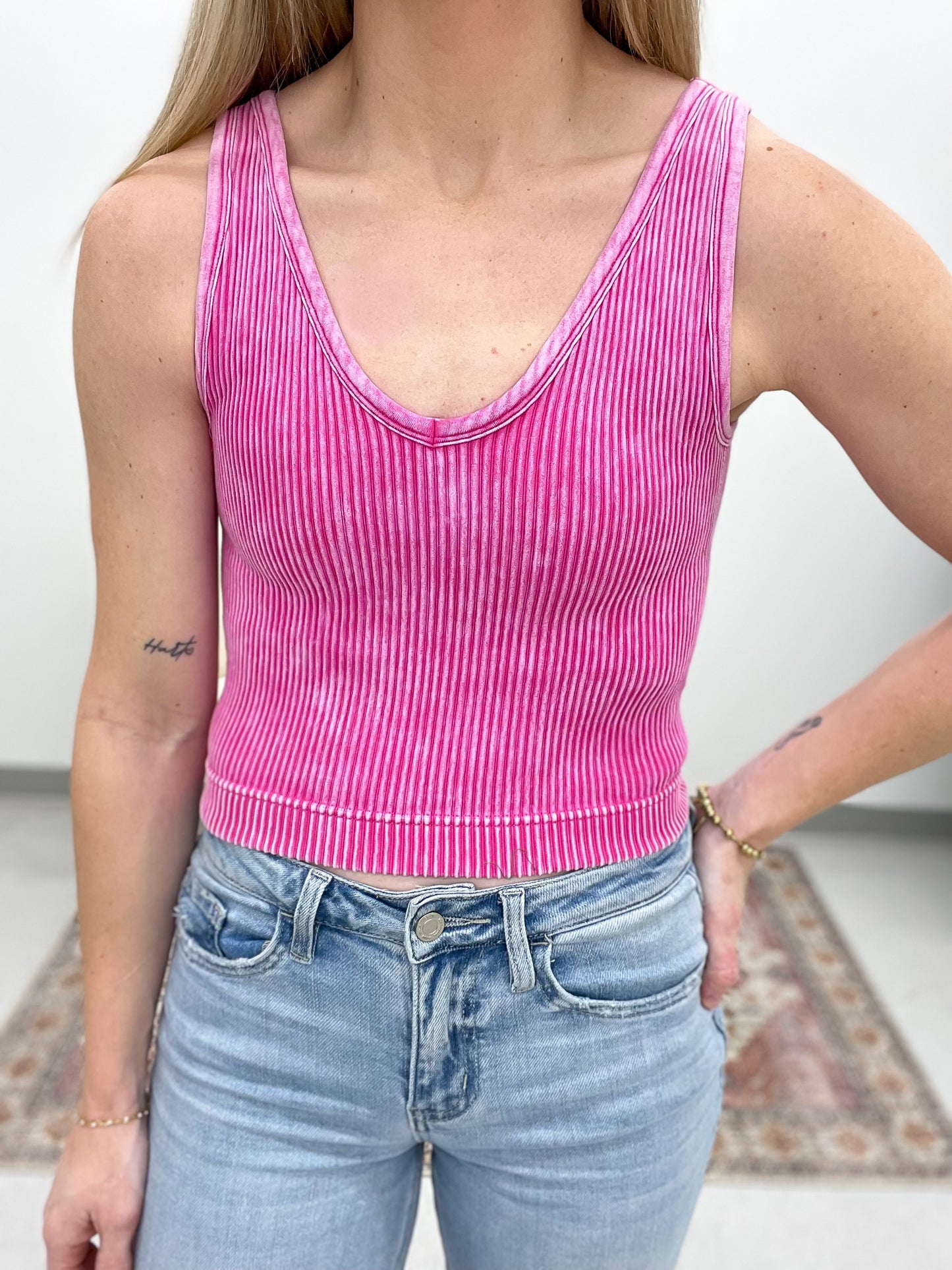 Limitless Washed Seamless Padded Bralette Pink