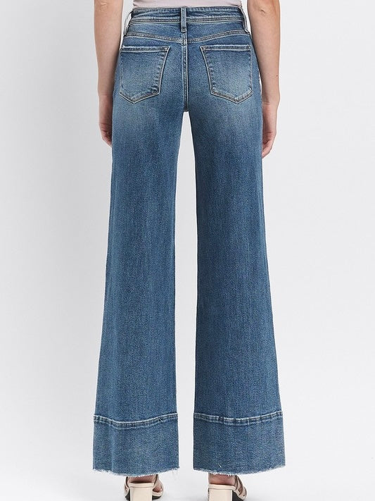 The Tilly High Rise A-Line Wide Leg Trouser Denim 24