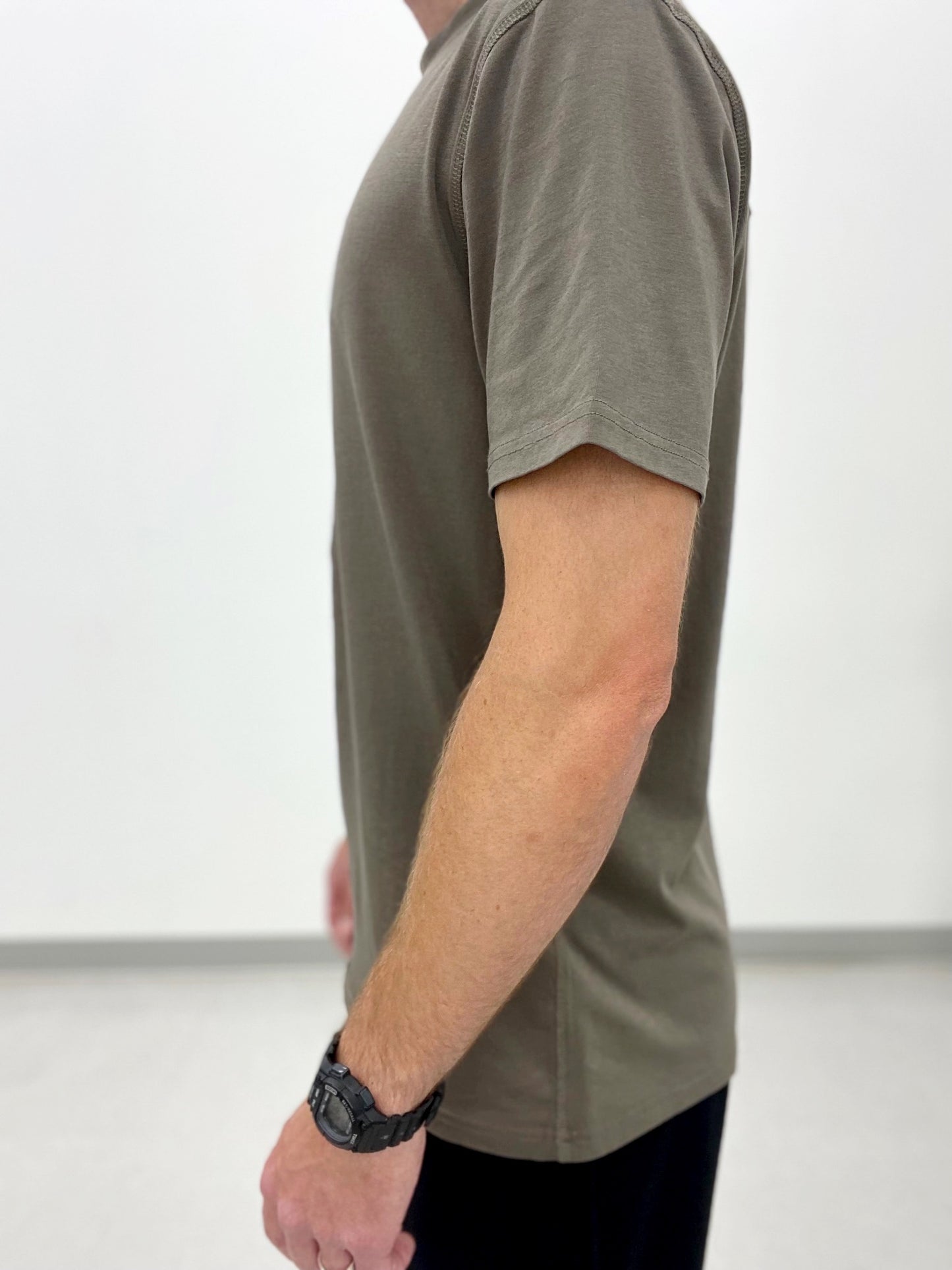 Olive Pima Cotton Blend Tee