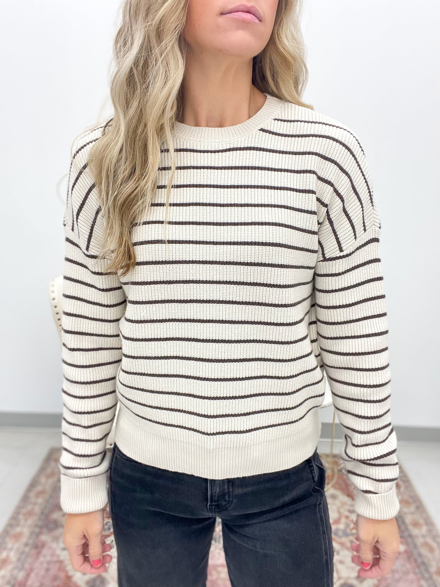 The Ely Sweater Cream Chocolate