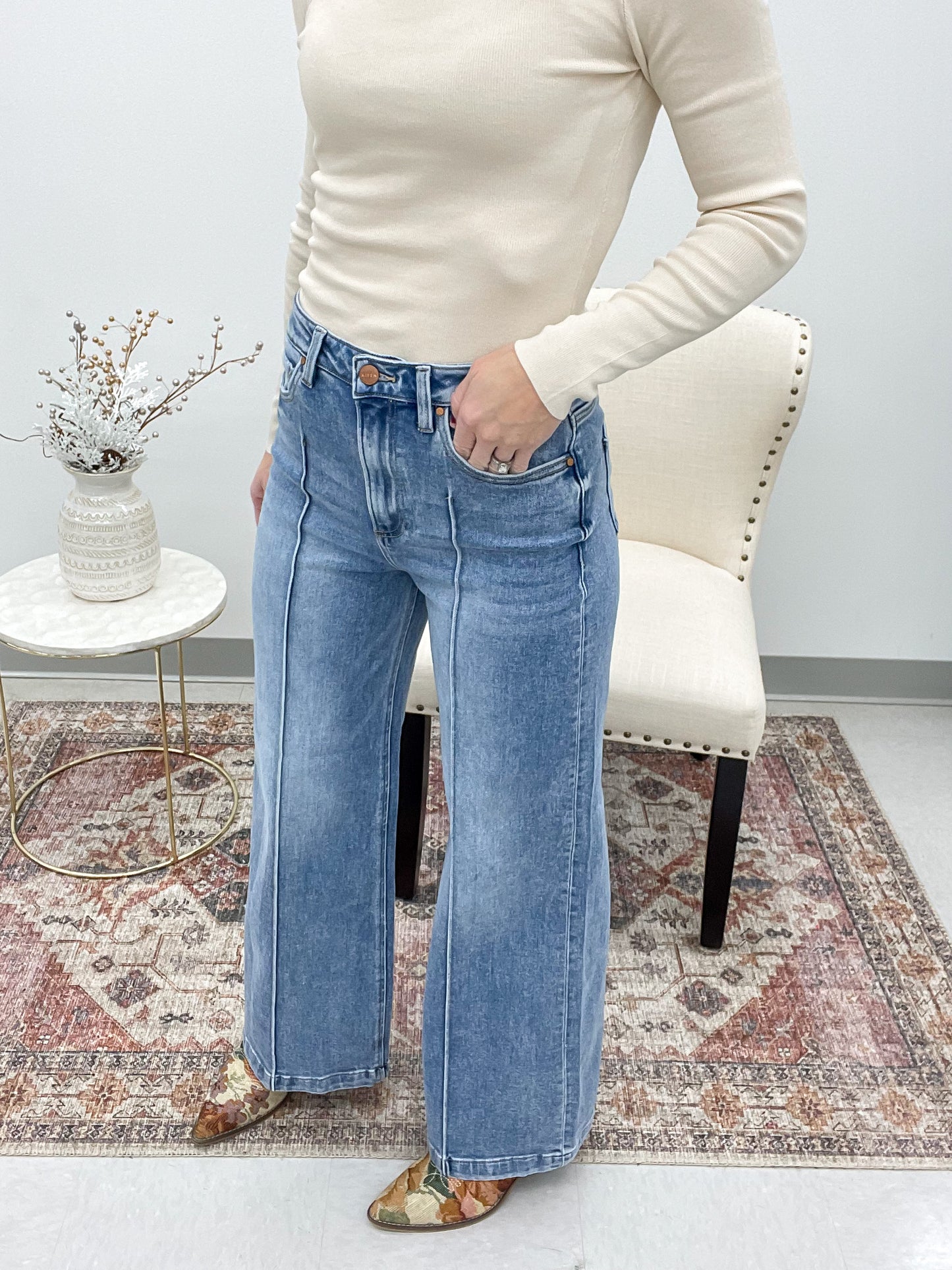 The Loretta High Waist Wide Leg Denim 2X, 3X