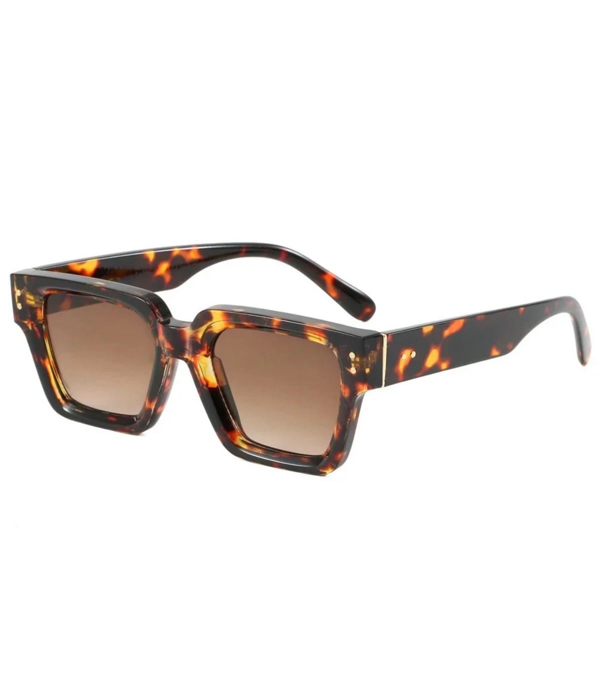 The Courtney Square Sunglasses Tortoise/Brown Lens