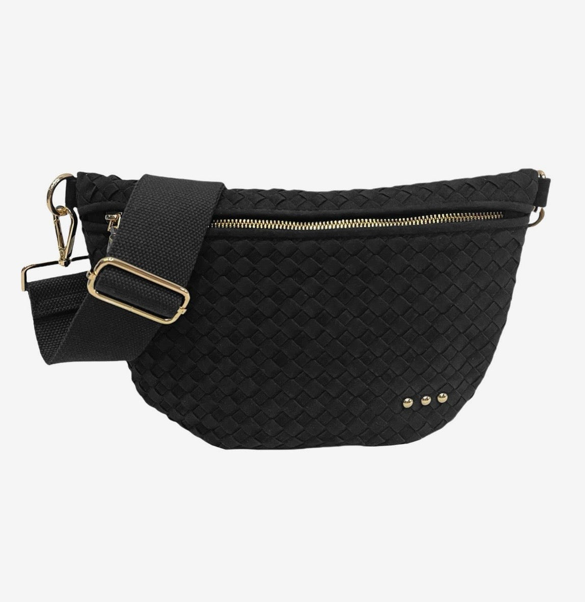 Westlyn Suede Woven Bag Black
