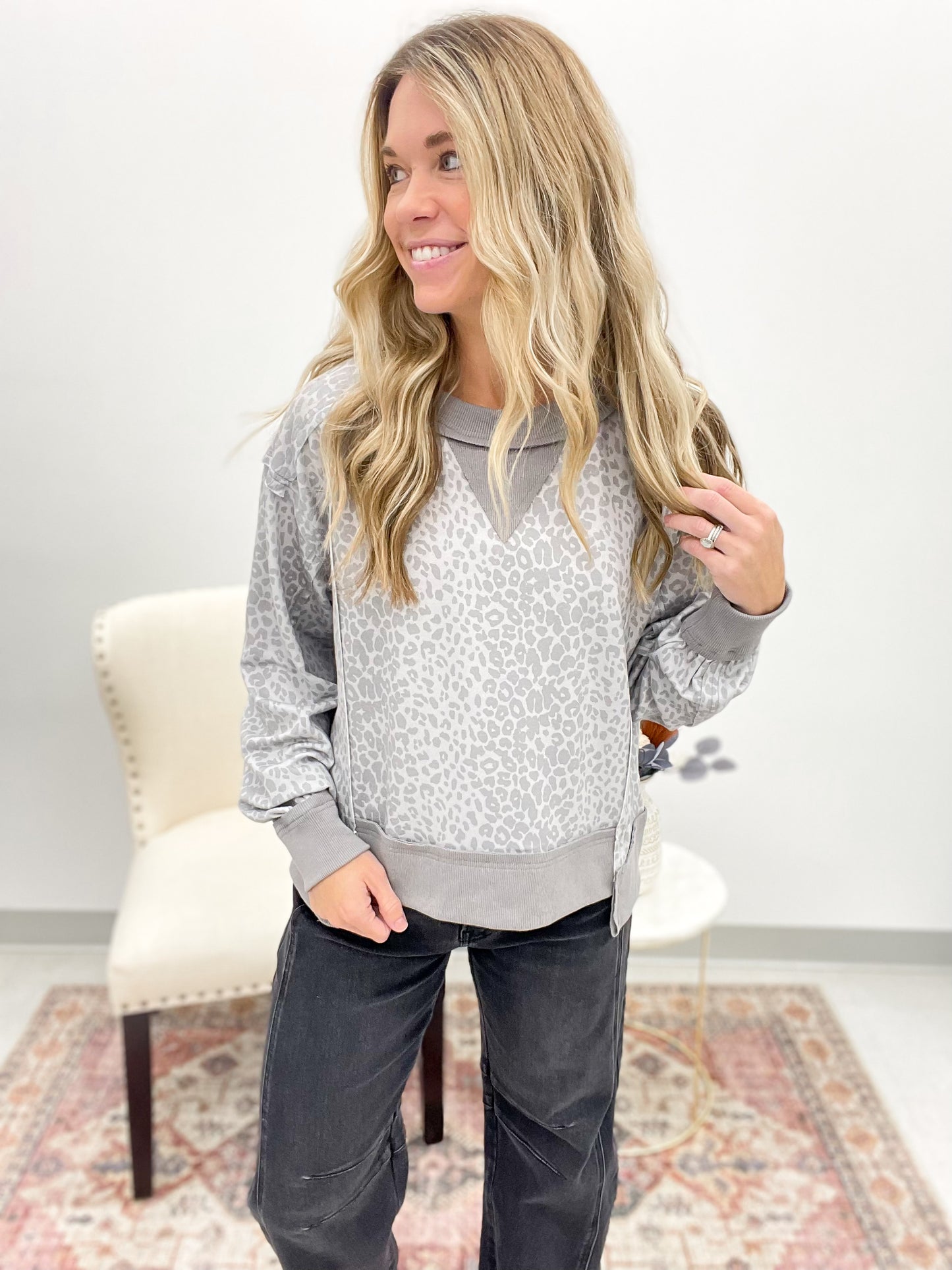No Wonder Edgy Leopard Print Knit Top S-3X