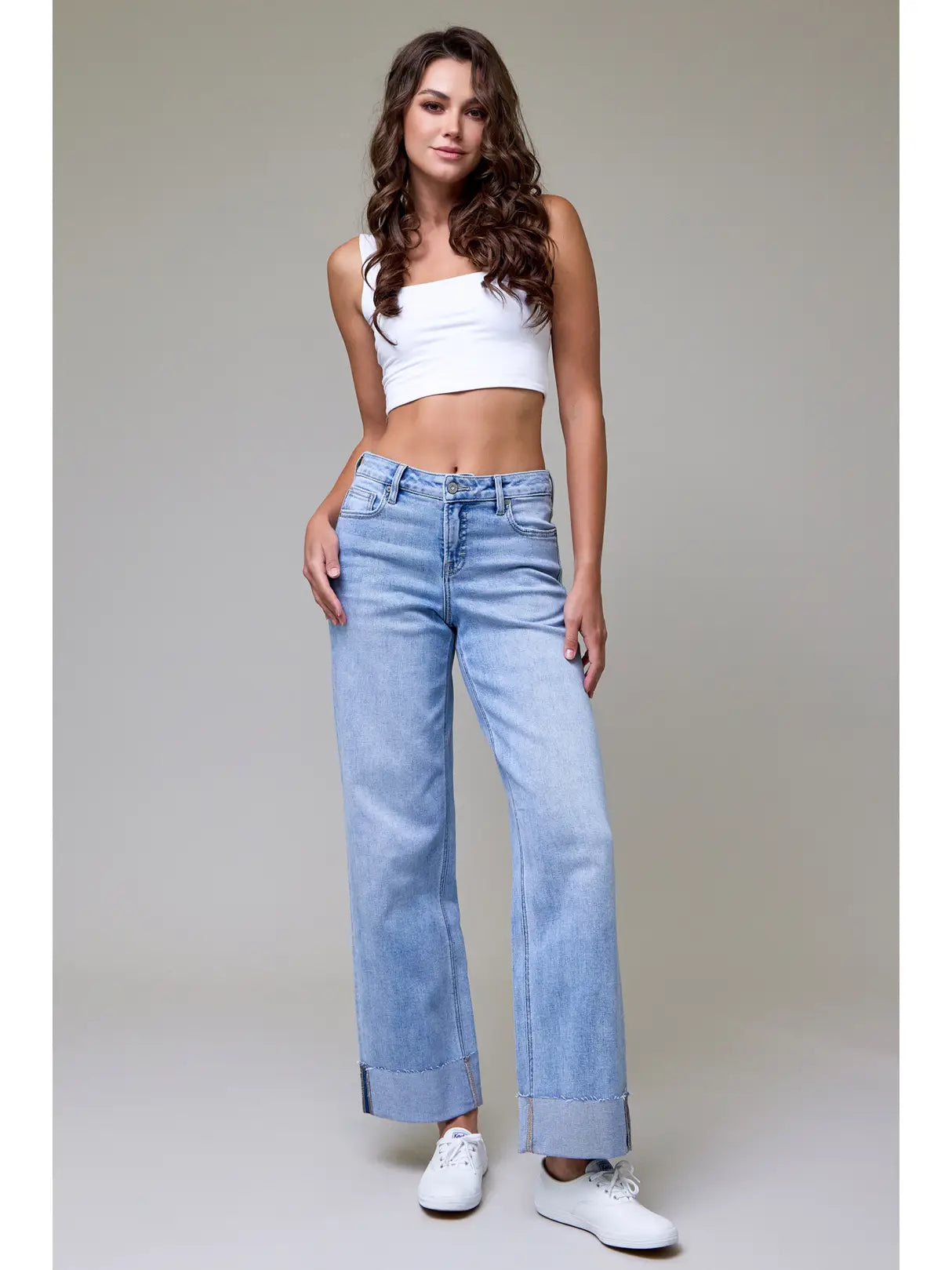 Hidden Logan Dad Jeans Raw Hem with 3" Cuff