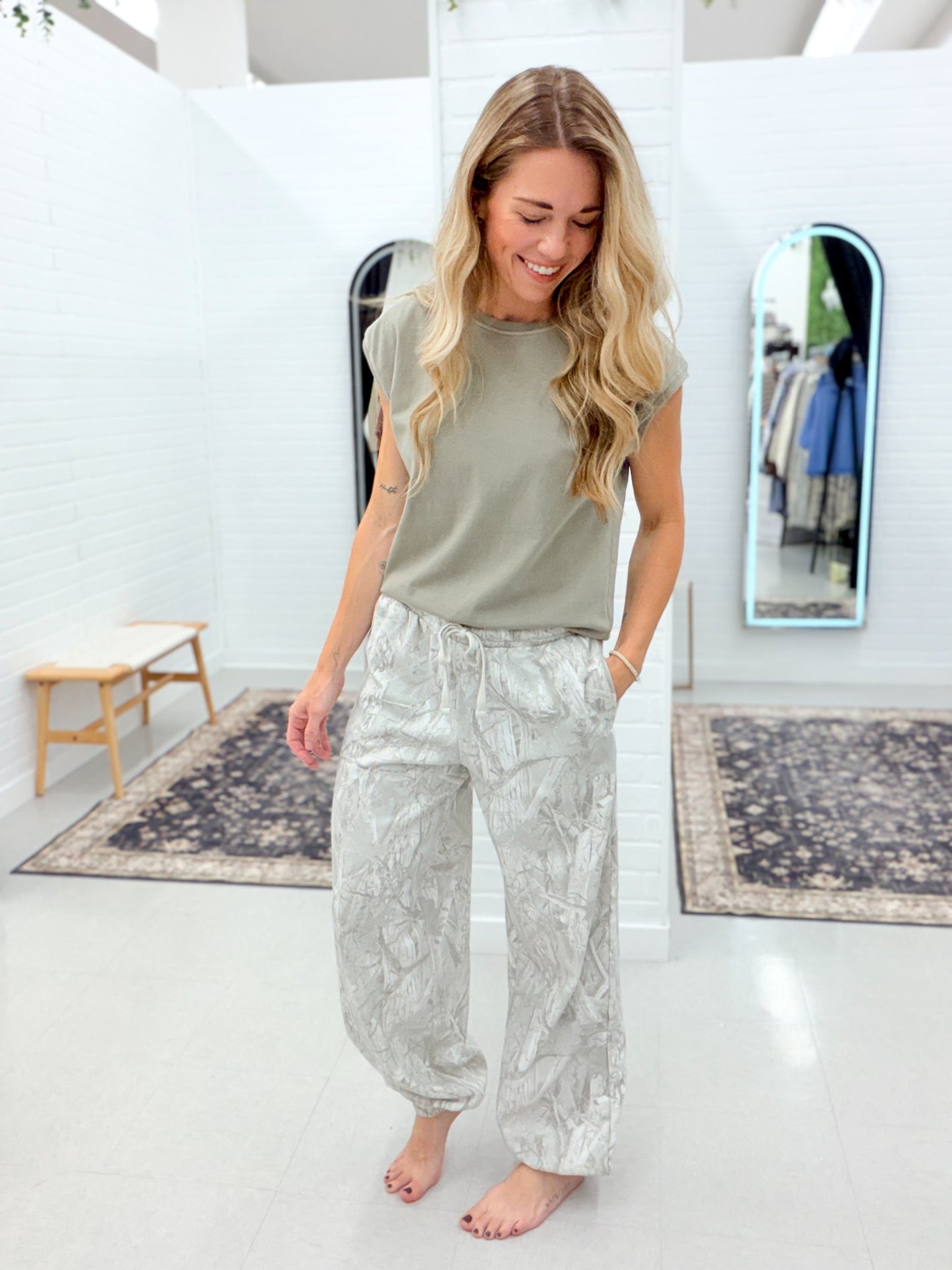 Been There Camouflage Joggers Light Gray