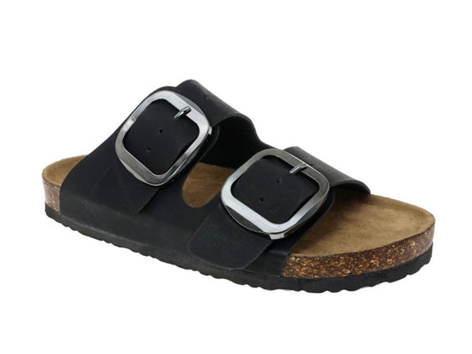 The Bork Buckle Sandals Black