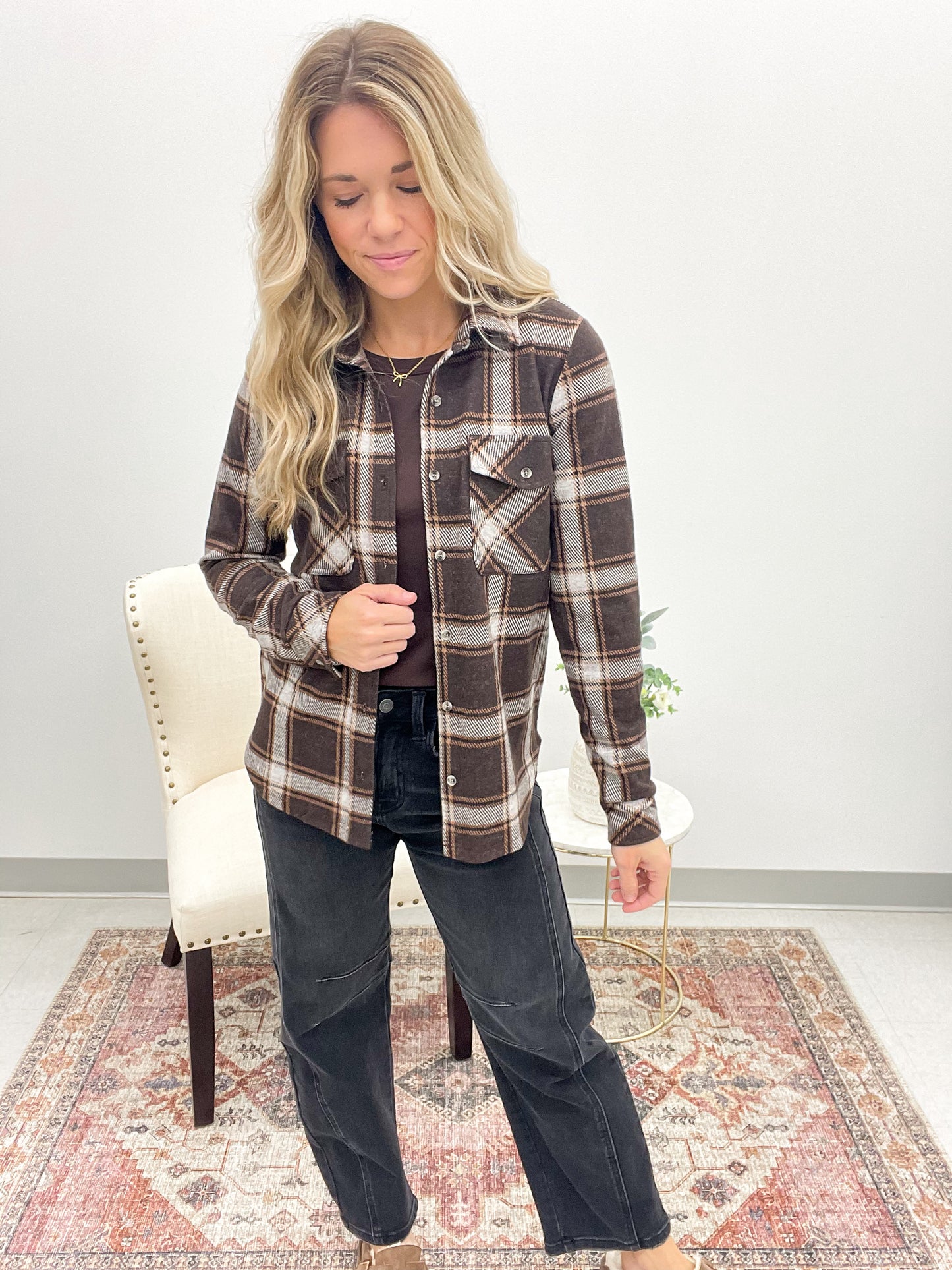 The Cassian Shirt Coffee Plaid