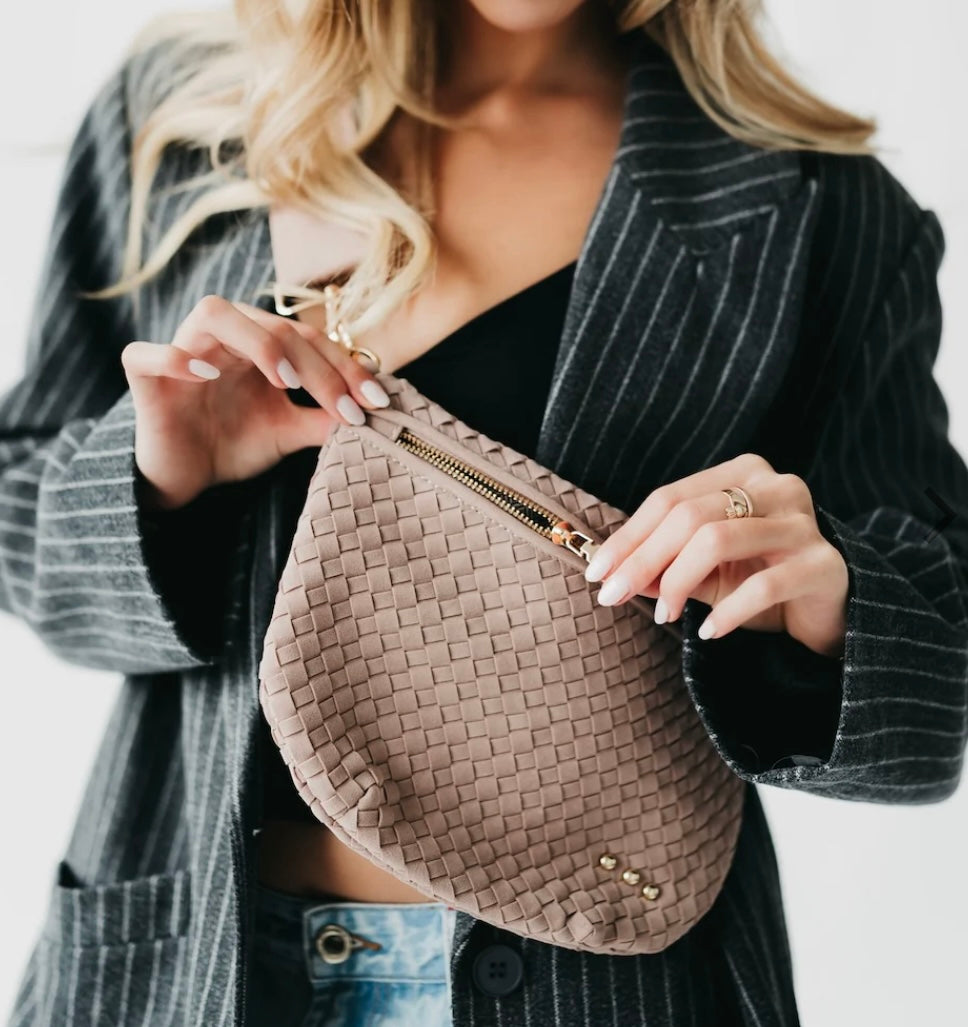 The Westlyn Suede Woven Bum Bag Primrose