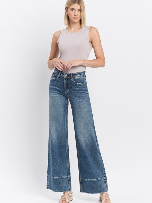 The Tilly High Rise A-Line Wide Leg Trouser Denim 24