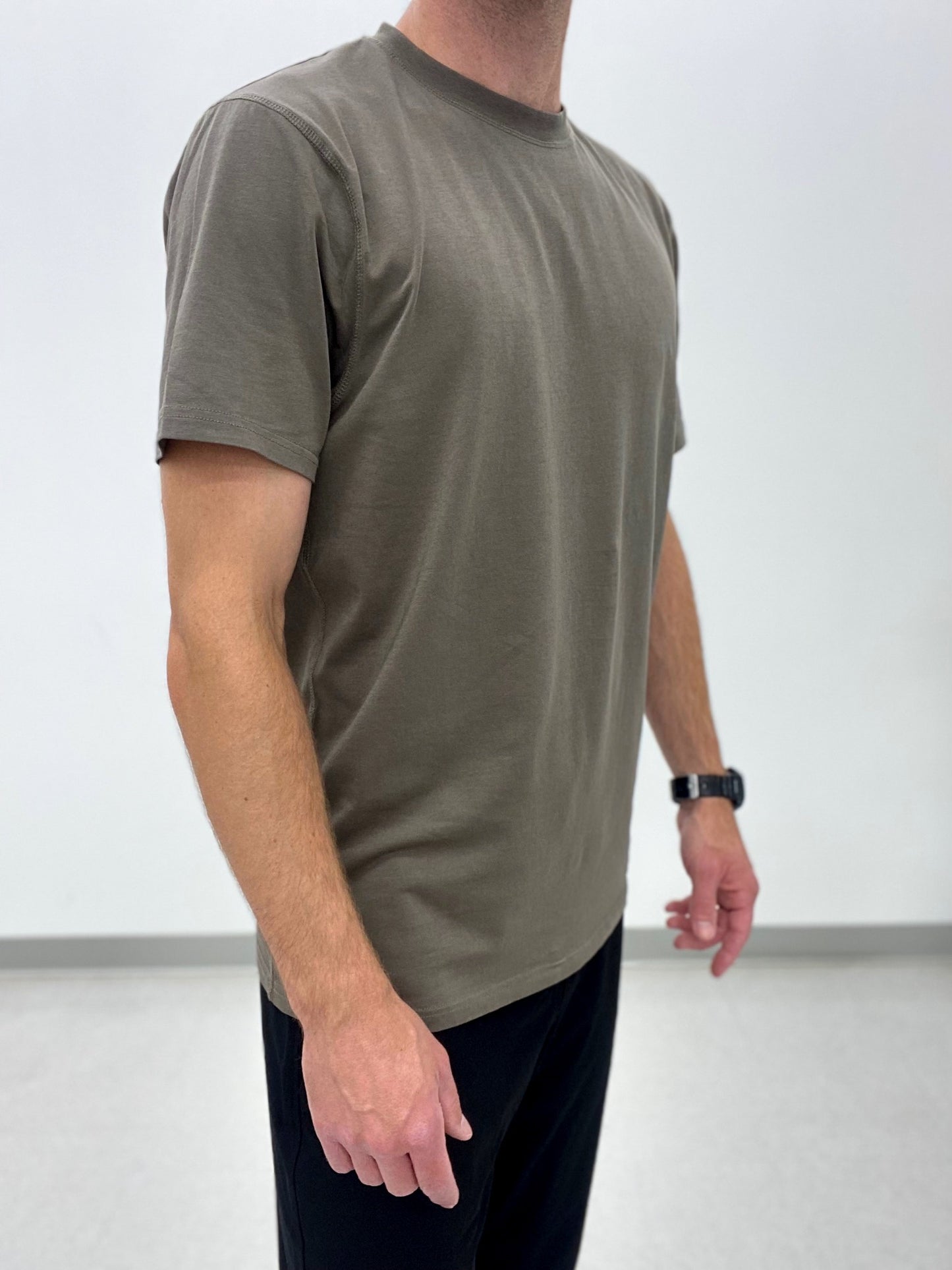 Olive Pima Cotton Blend Tee