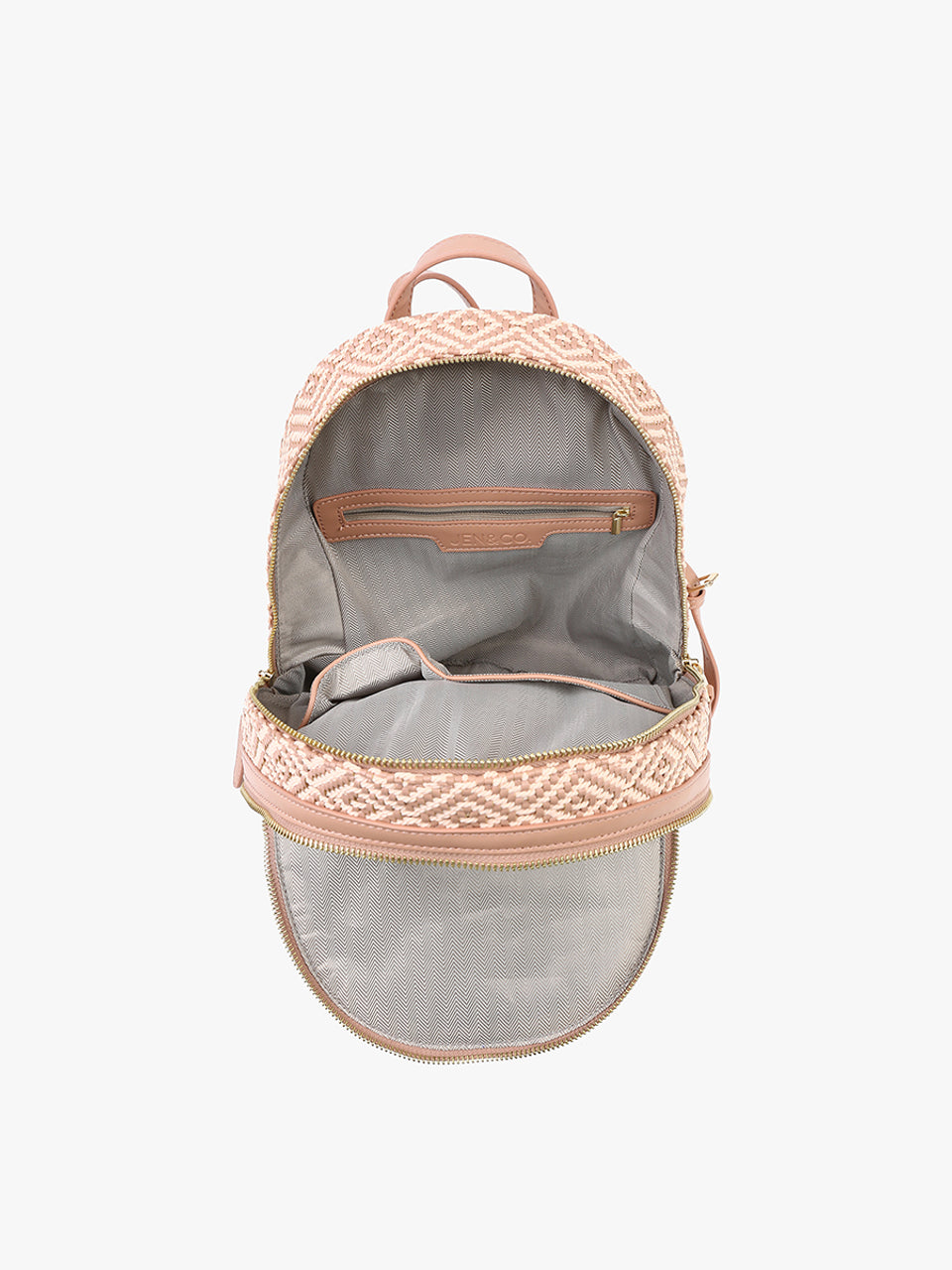 The Zahava Woven Diamond Backpack Black