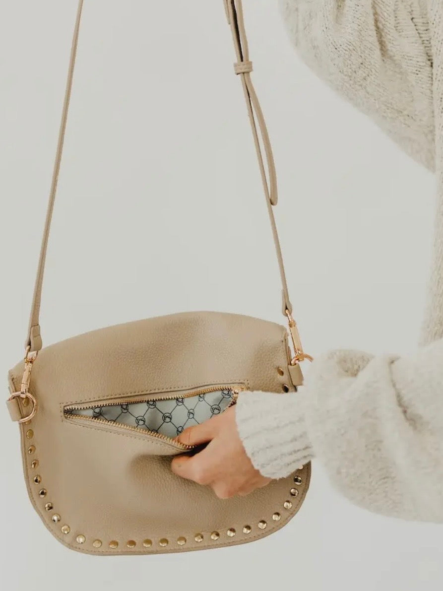 Pebble Sabrina Studded Bum Bag Black