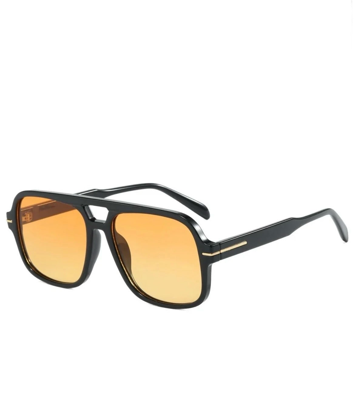 The Natalie Aviator Sunglasses Amber/Black