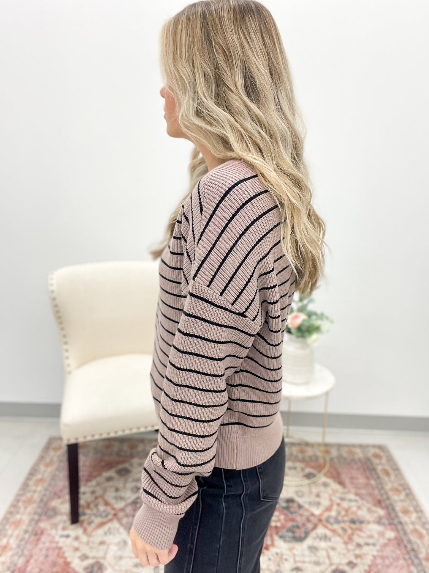 The Ely Sweater Taupe Black