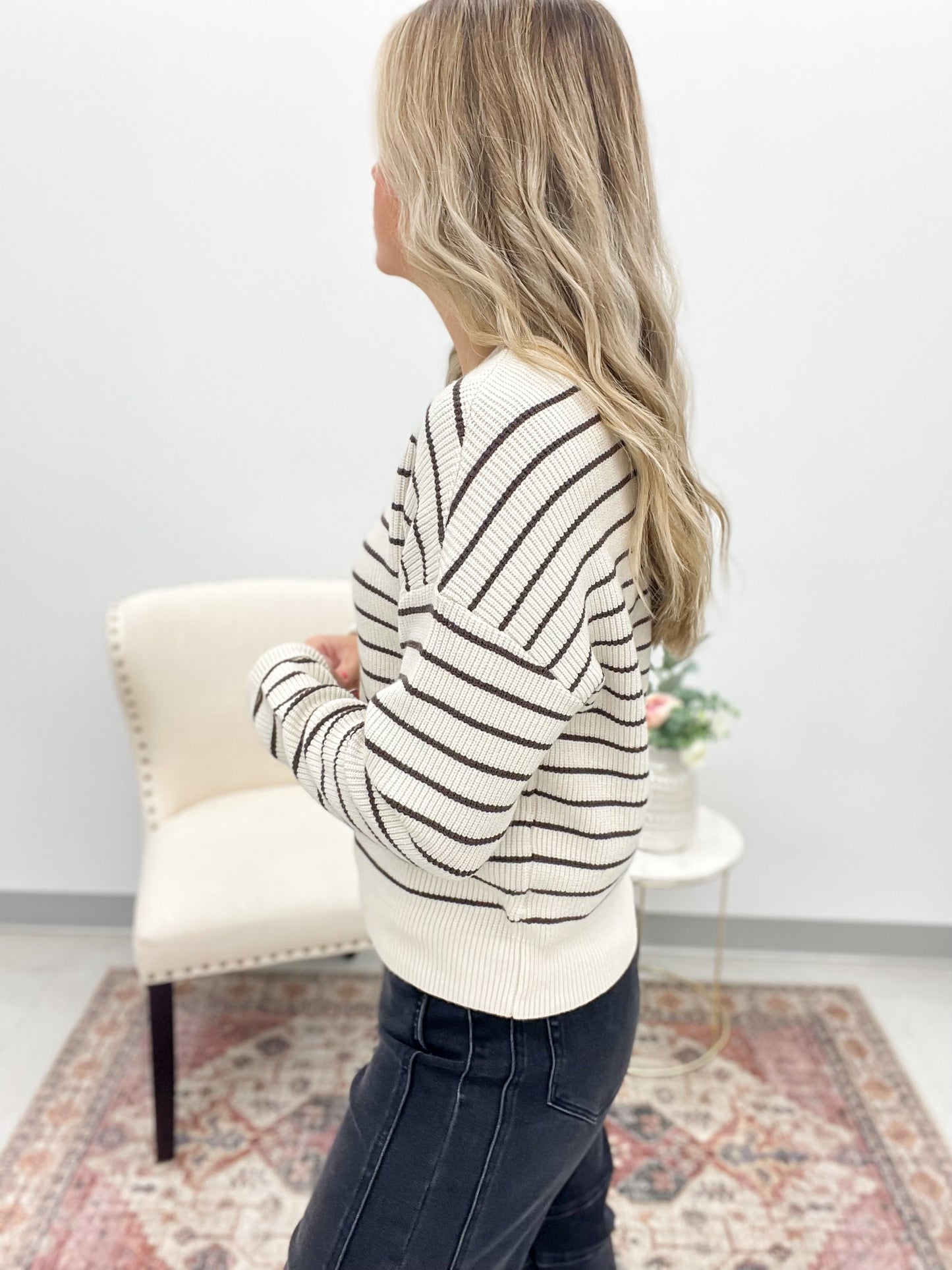 The Ely Sweater Cream Chocolate