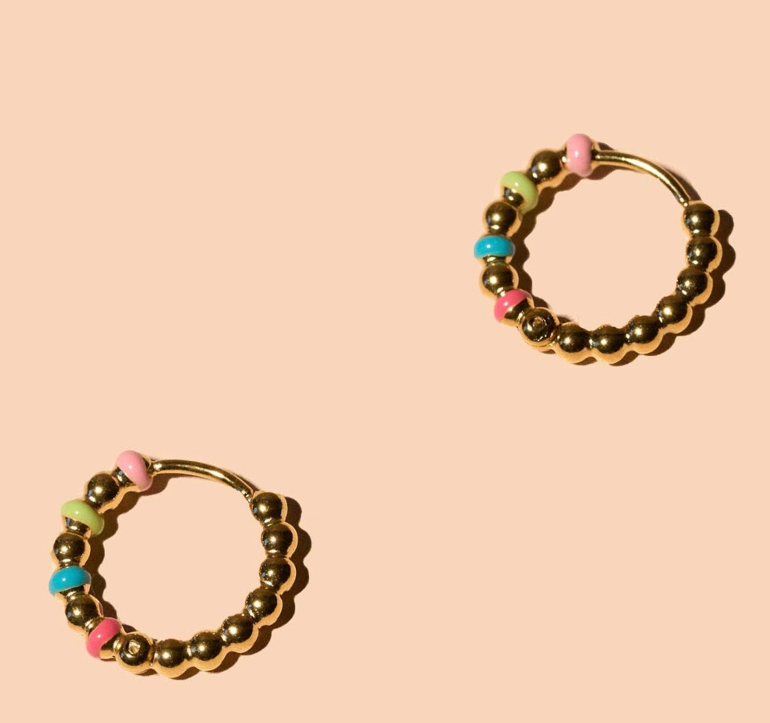 Dippin Dots 18K Gold Plated Hoop Earrings