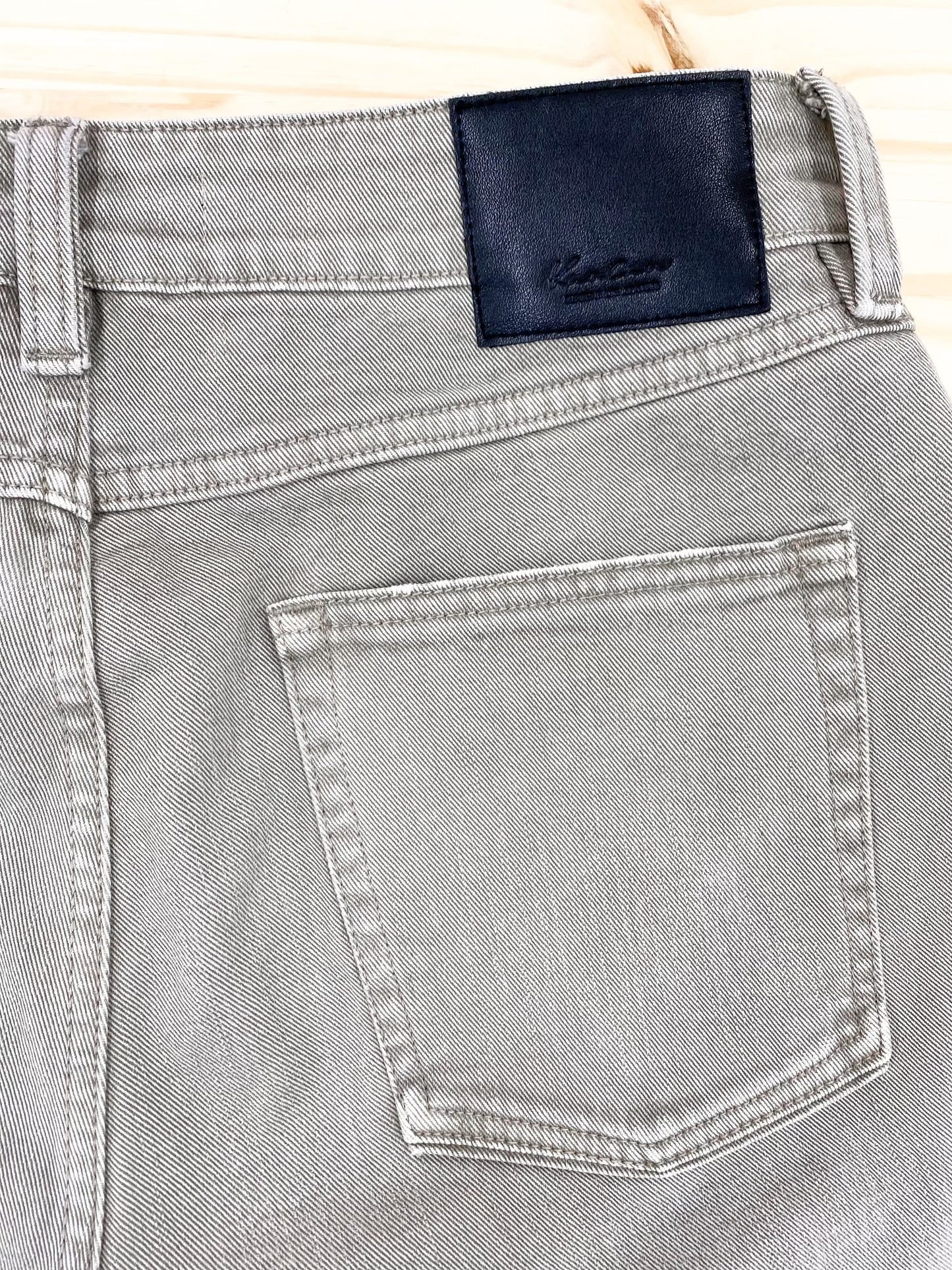 Men's Slim Straight Jeans Light Grey Stone Wash