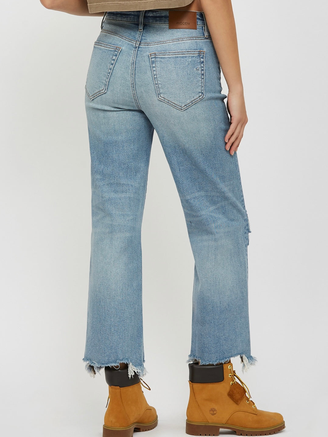 Hidden Ella High Rise Wide Straight Jeans Medium Wash