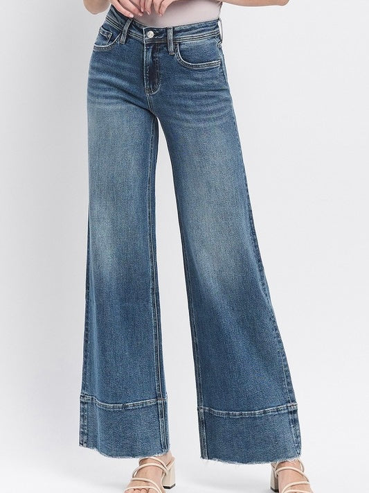 The Tilly High Rise A-Line Wide Leg Trouser Denim 24
