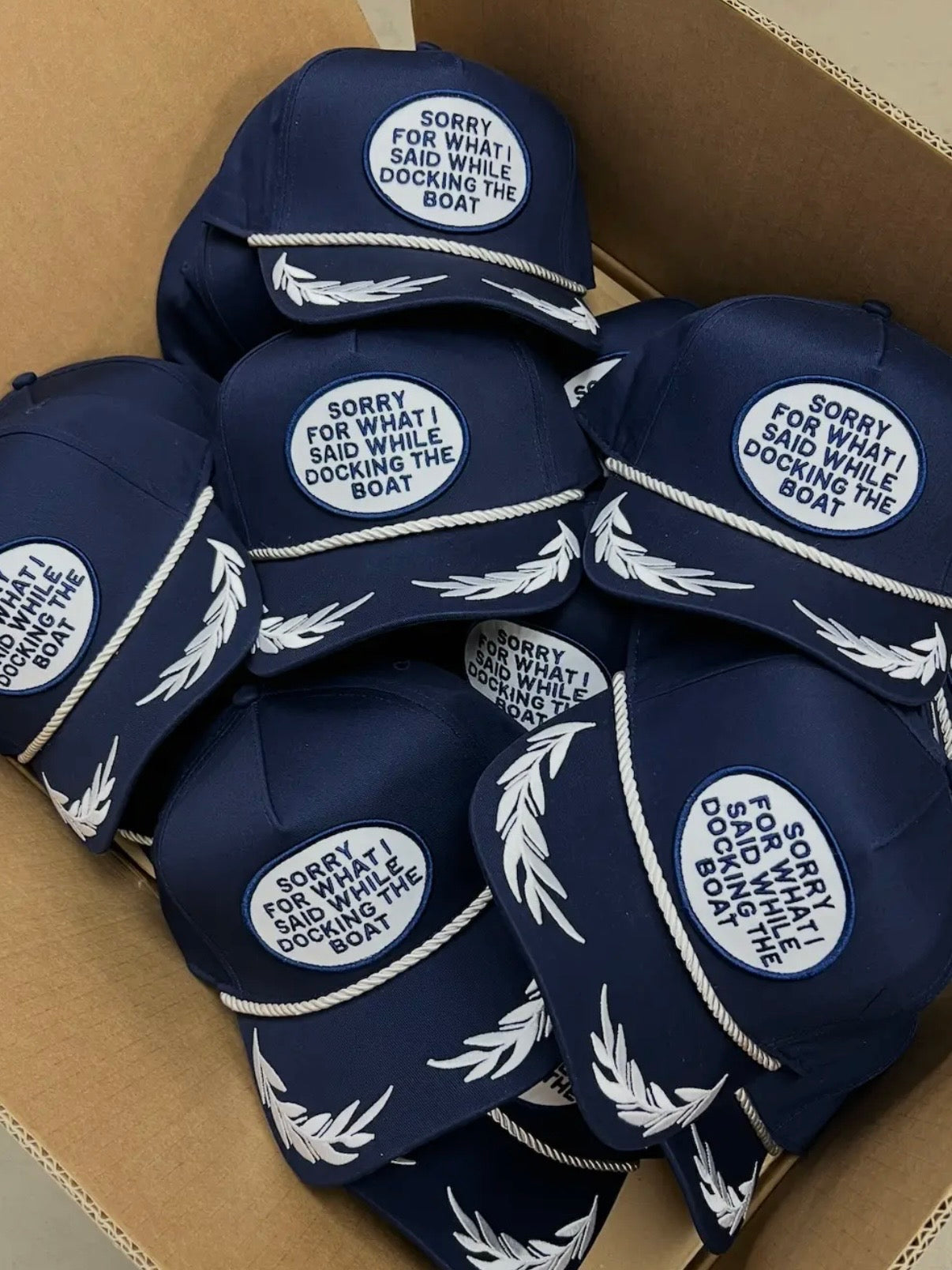 Sorry For What I Said While Docking The Boat Patch Hat Navy