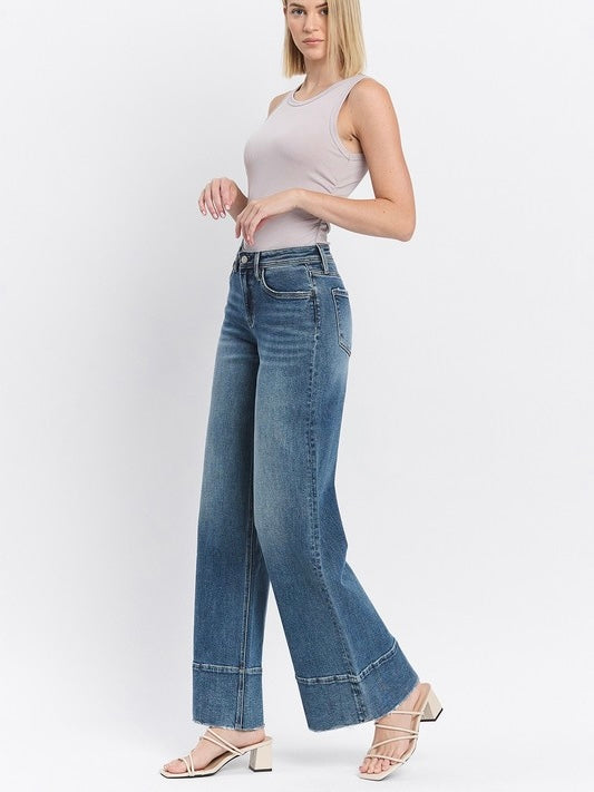 The Tilly High Rise A-Line Wide Leg Trouser Denim 24