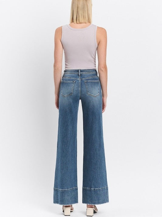 The Tilly High Rise A-Line Wide Leg Trouser Denim 24
