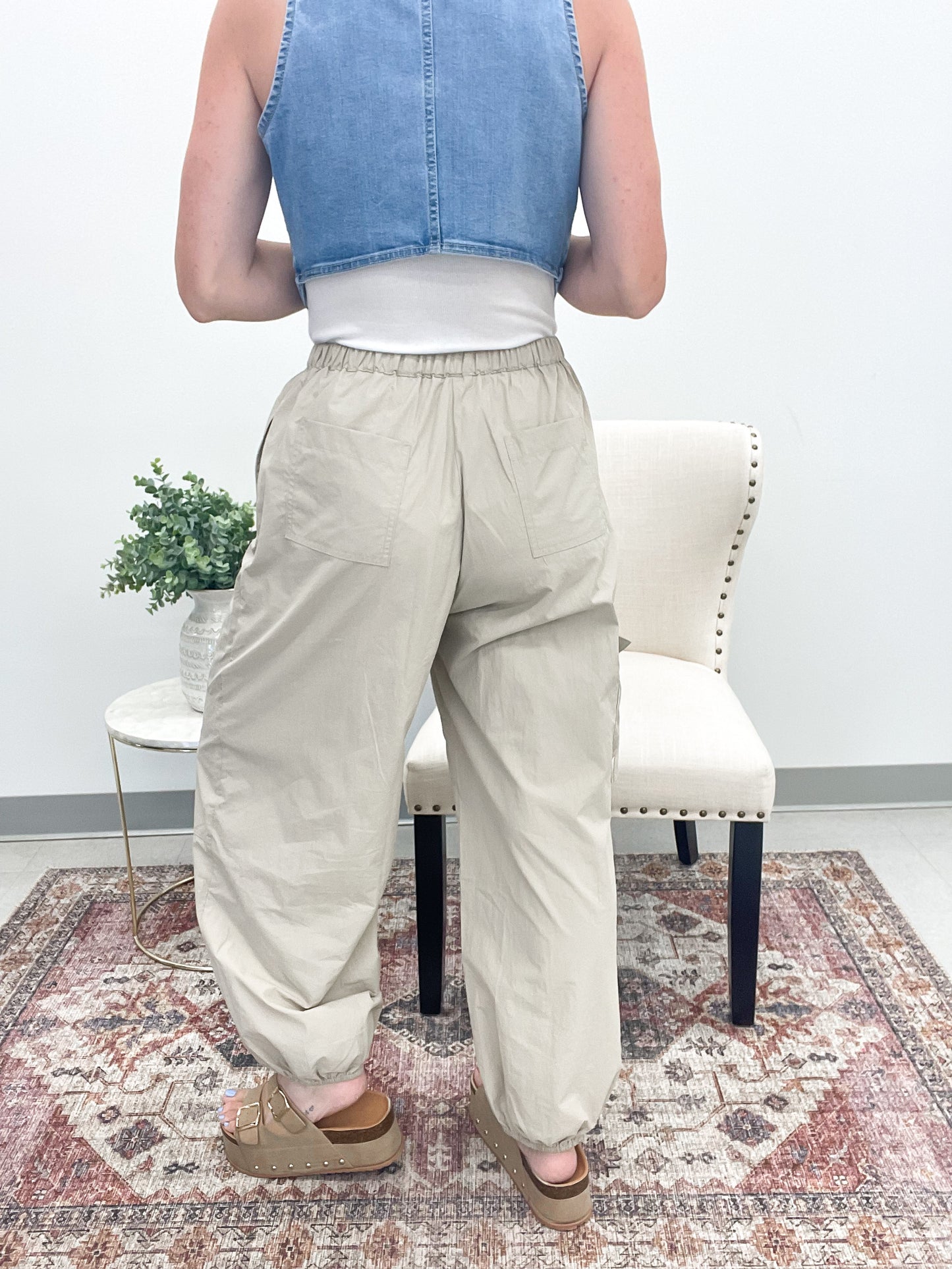 Big Dreams Parachute Cargo Pants Tan