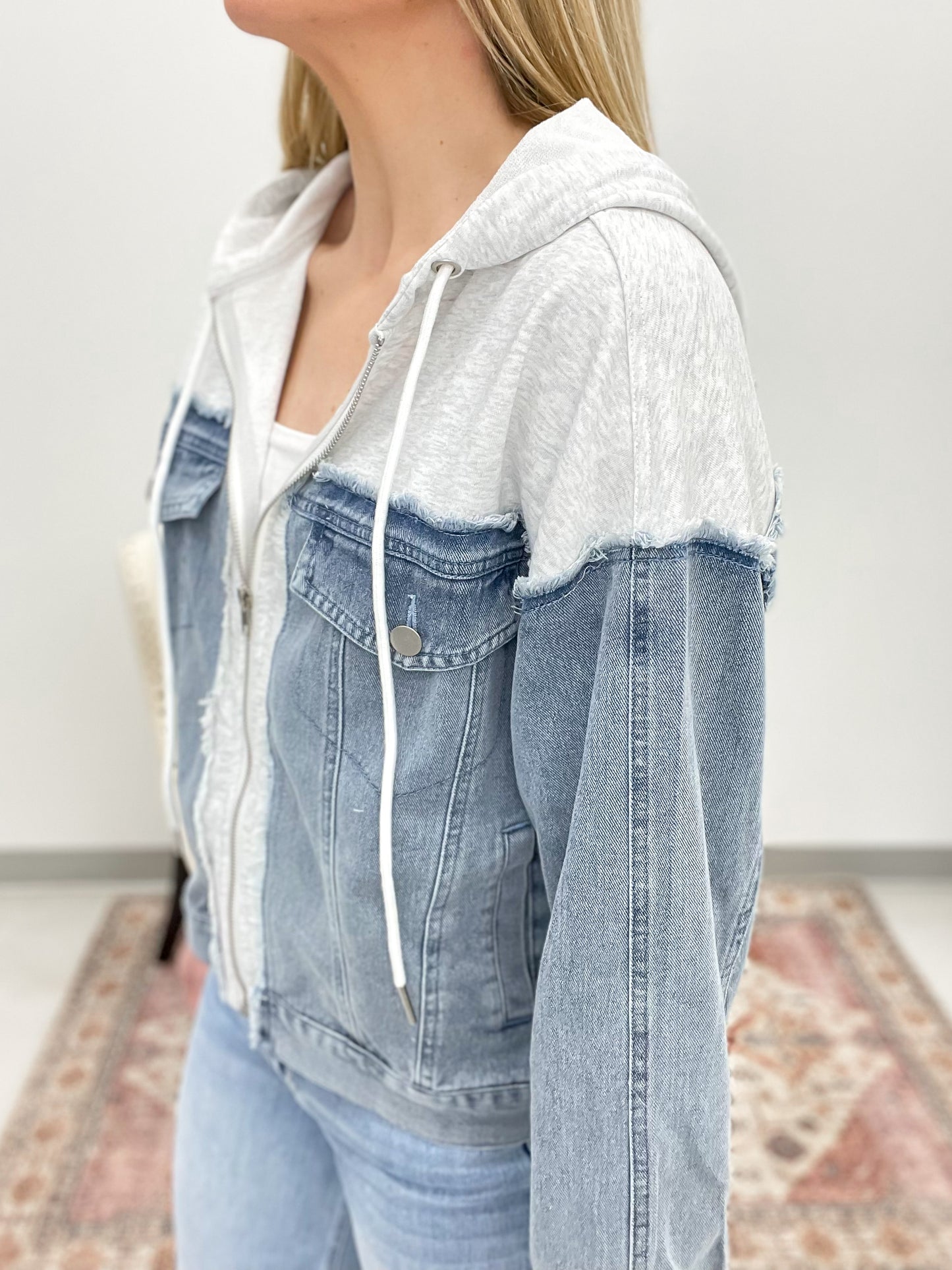 Best Side French Terry Mixed Denim Jacket S-XL