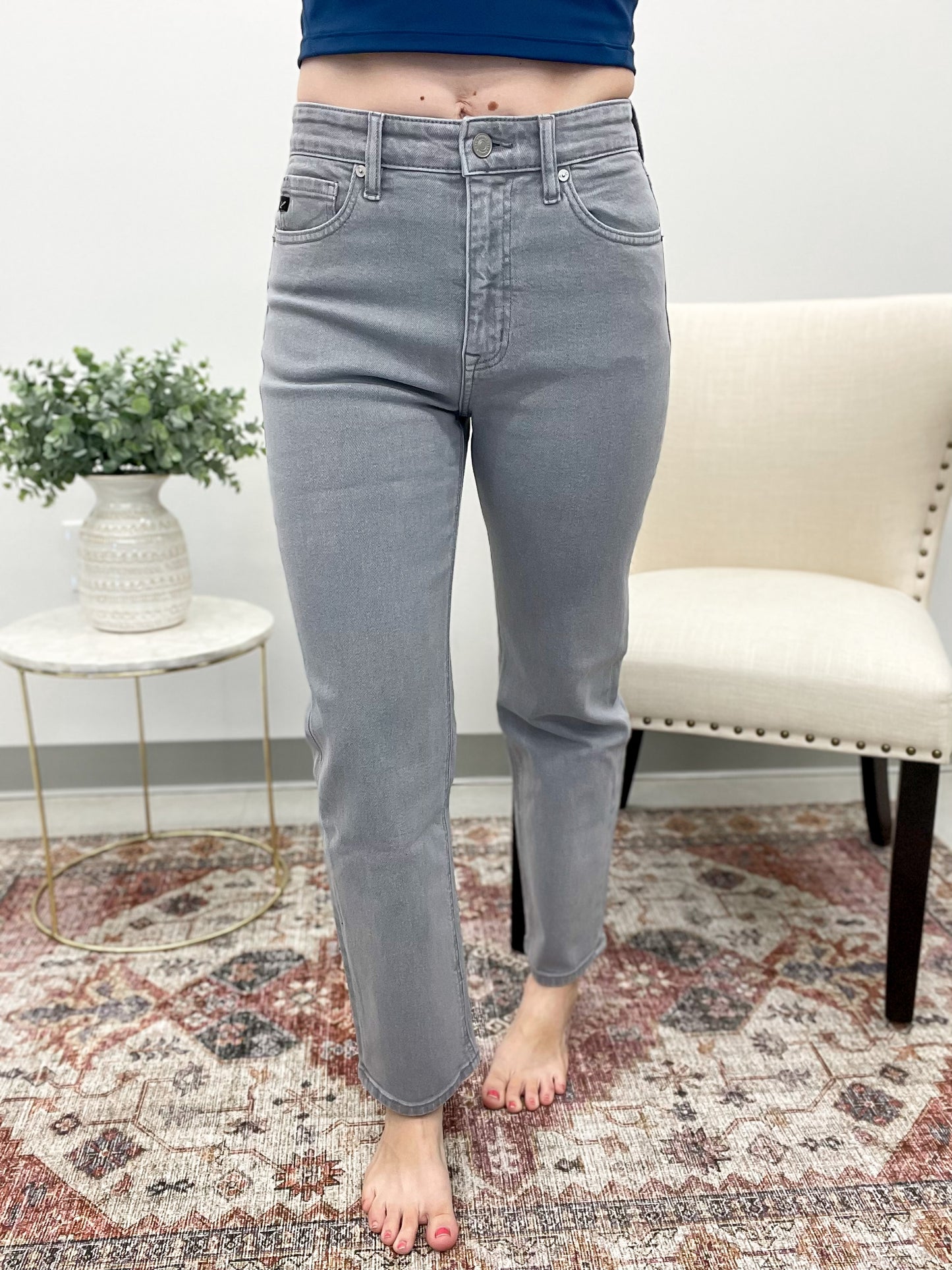The Sedona Ultra High Rise 90's Straight Denim Gray 7/27