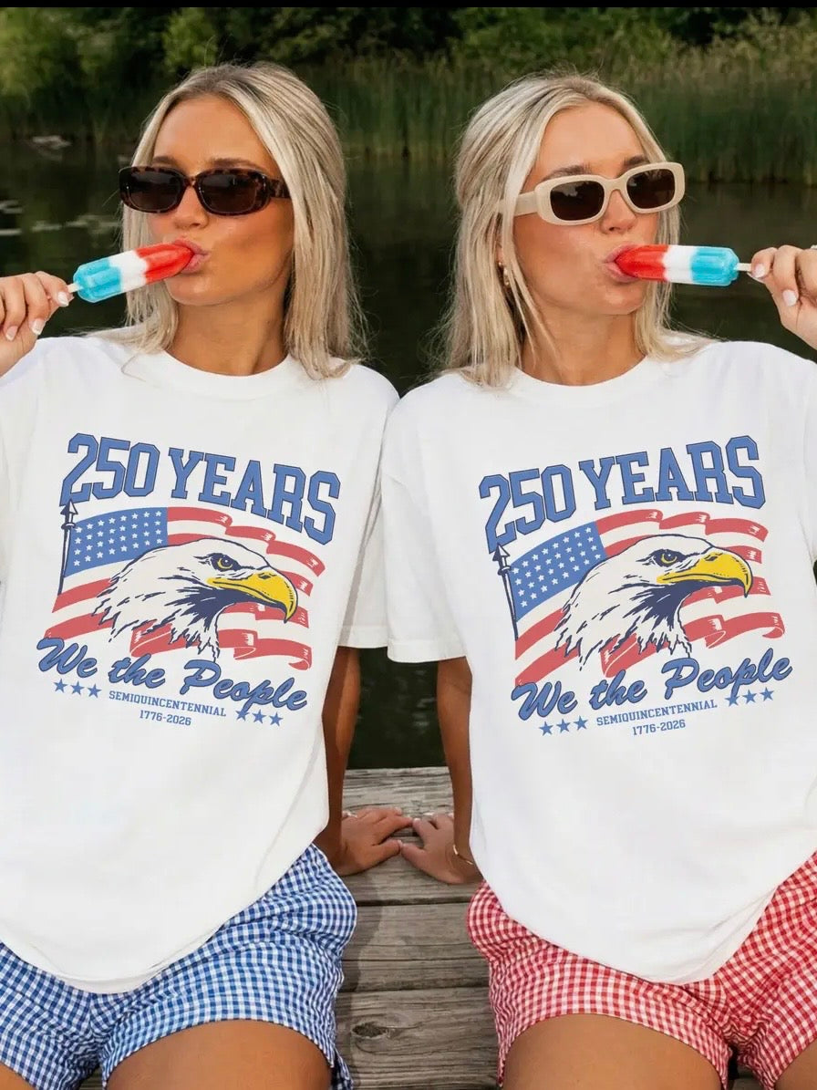 250 Years Patriotic Graphic Tee White
