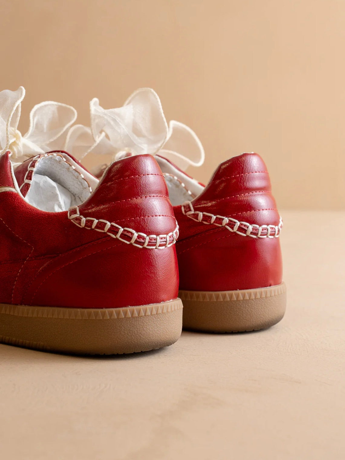 The Dalia Cherry Lace Up Sneakers